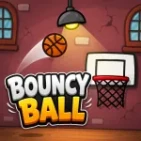 Bouncy Ball is a physics-based basketball puzzle game where every bounce counts. The player's task is to control the ball through challenging levels, bouncing over platforms and safely getting it into the hoop