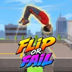 Flip or Fail is a 3D action-adventure video game based on realistic physics. The player's task is to launch the character through the air, perform spectacular flips, and time their landing precisely on a target platform.