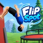 Flip Spot is a skill-based arcade game where players control a character performing flips and aerial stunts to rack up impressive scores. The levels feature progressive difficulty, requiring precise control over rotation, timing, and—crucially—landing squarely on both feet. Even the slightest error can result in a failed jump.